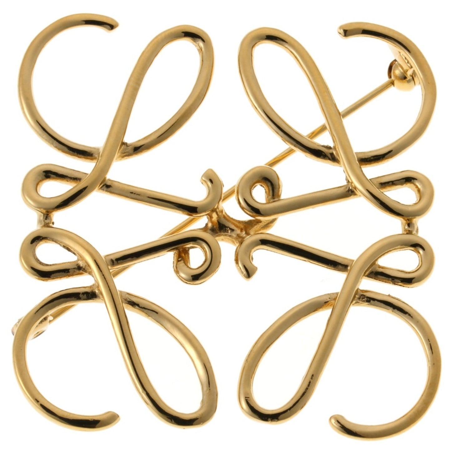 Loewe Anagram Brooch 111.25.020 Metal Gold E-158524