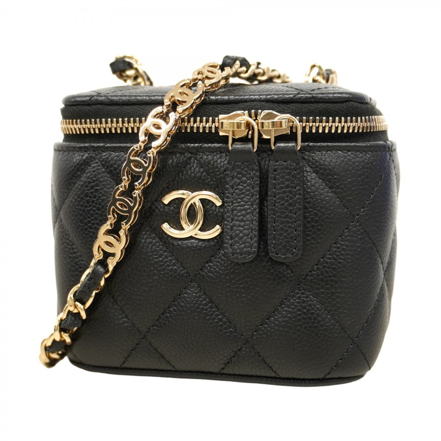 Chanel Matelasse Vanity Bag With Chain Shoulder Strap