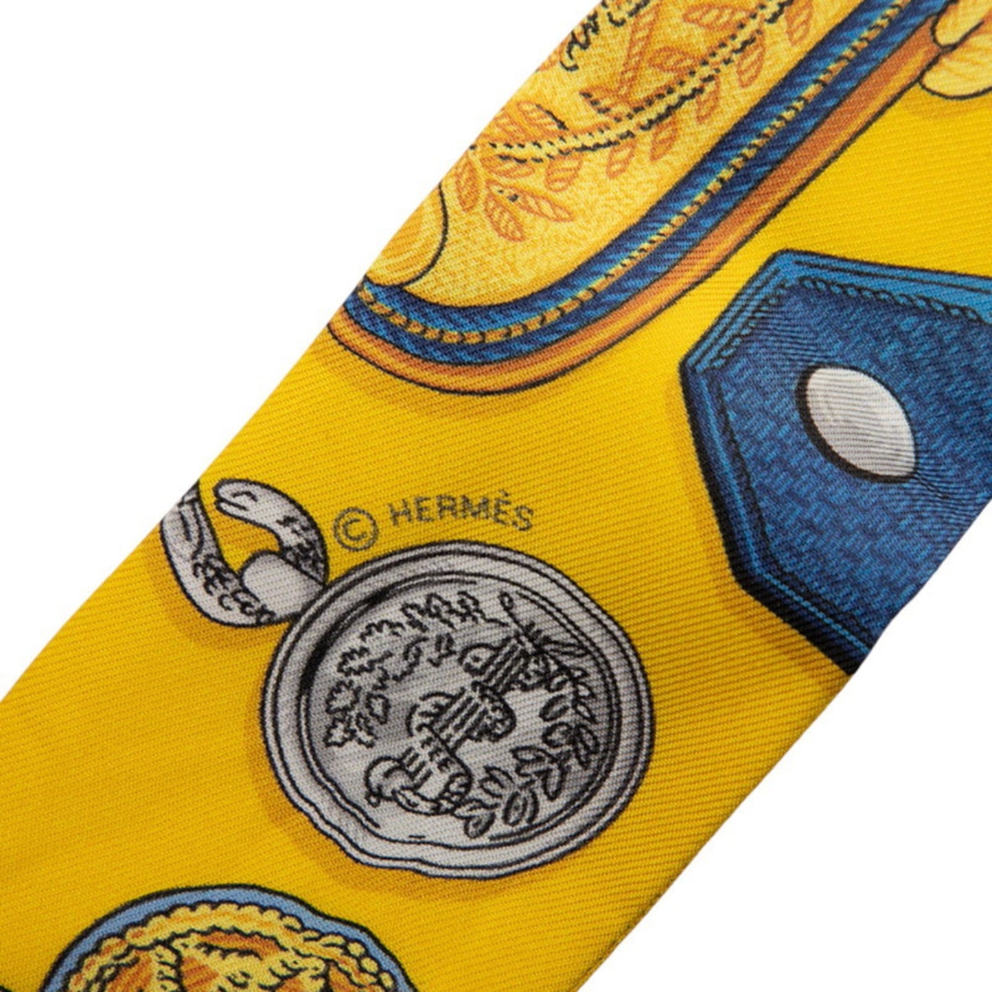 Hermes Herms Twilly Epaulettes Epaulette Scarf/Muffler In Yellow