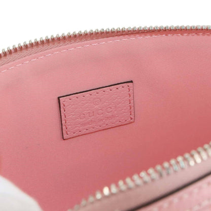 Gucci Ophidia Gg Supreme Pouch Bag Leather Pink 625551 Silver Hardware