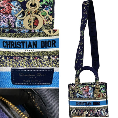 Christian Dior Lady Cannage Canvas 2-Way Shoulder Bag