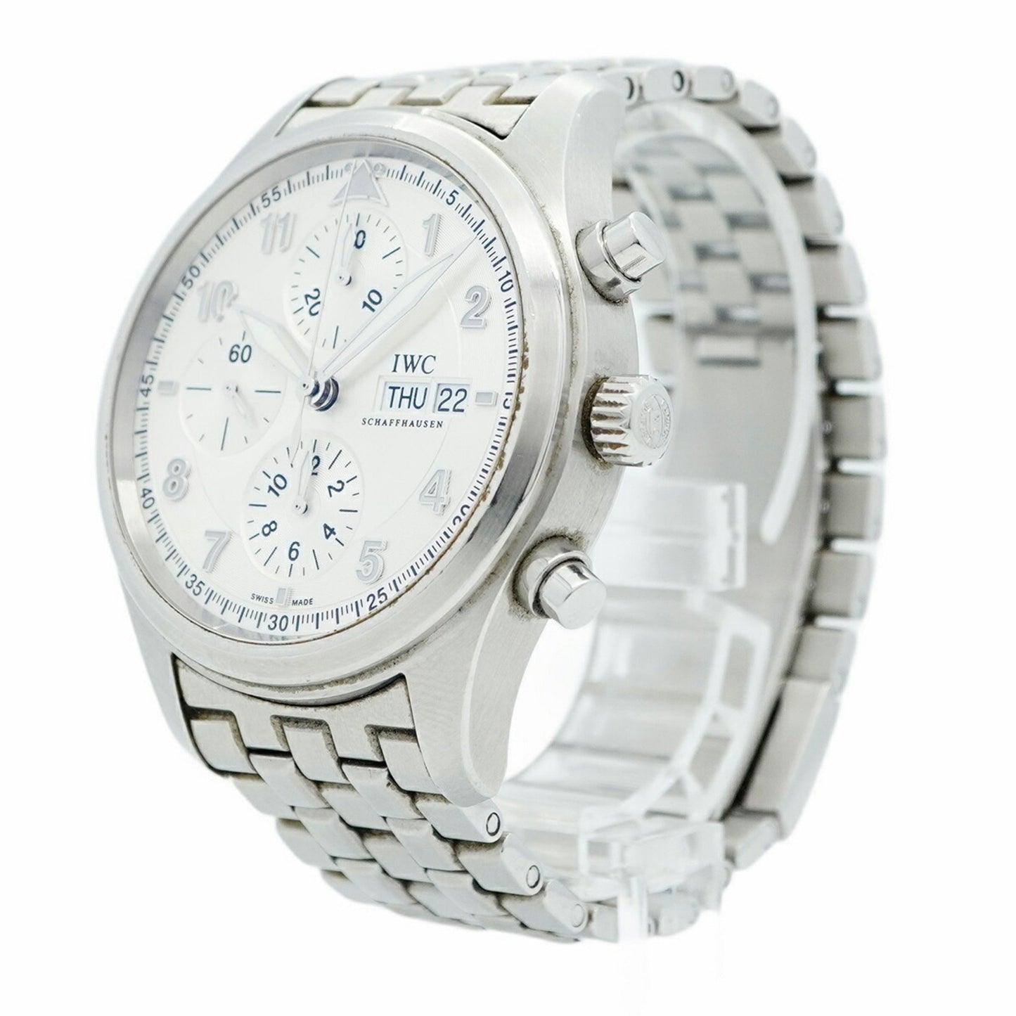 Iwc Schaffhausen Spitfire Iw371705 Silver Dial