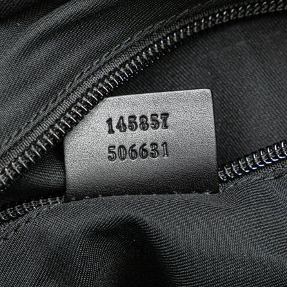Gucci Gg Canvas Shoulder Bag 145857 Black Leather