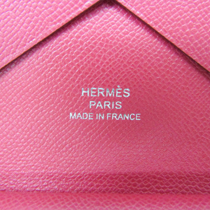 Hermes Calvi Duo Leather Card Case Ruby