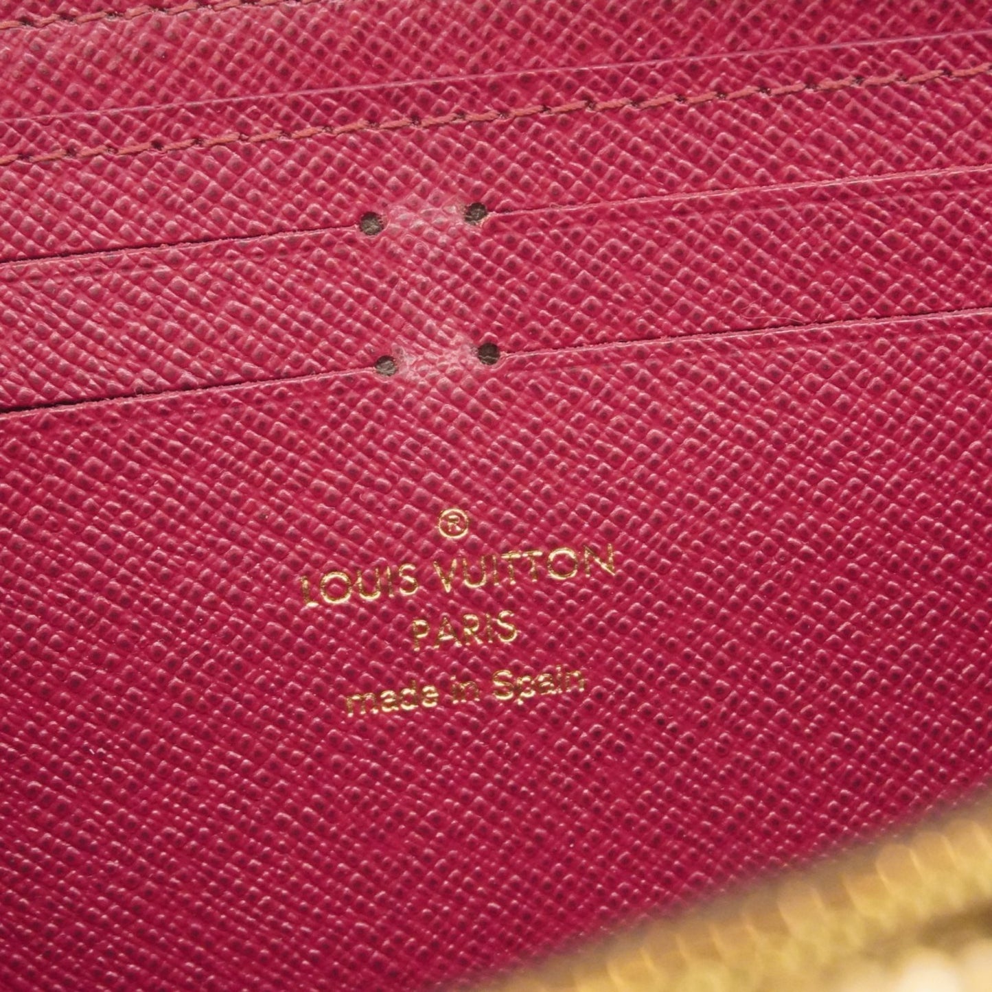 Louis Vuitton Monogram Portefeuille Clemence Long Wallet M60742 Brown Fuchsia