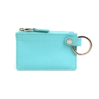 Tiffany & Co. Wallet/Coin Case Leather Green Blue Silver