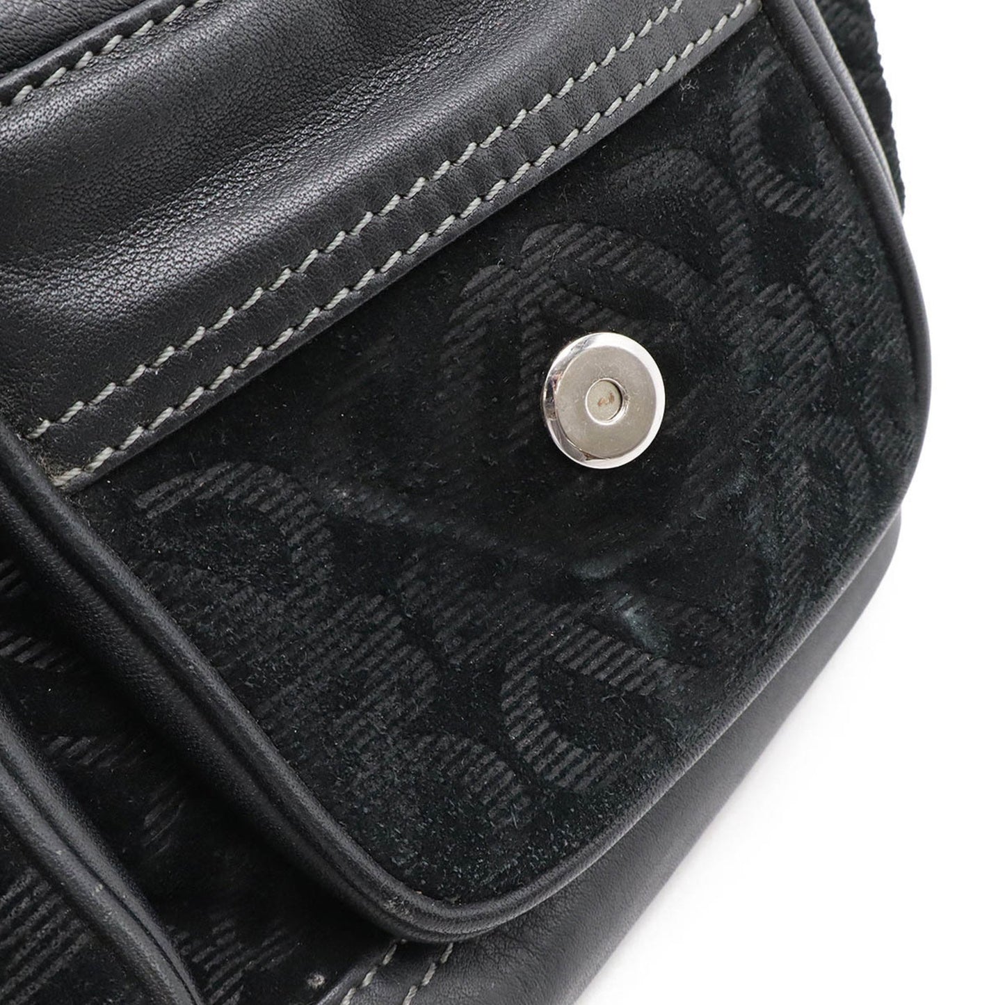 Loewe Anagram Handbag Leather Suede Black