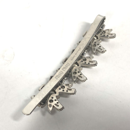 Miu Miu 5Jf031 Ribbon Rhinestone Hair Barrette Hairpin Metal