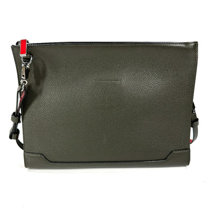 Christian Louboutin Logo 2Way Bag Pochette Clutch Shoulder Leather