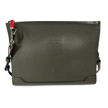 Christian Louboutin Logo 2Way Bag Pochette Clutch Shoulder Leather