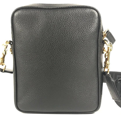 Versace Medusa Logo Pochette Shoulder Bag In Black Leather