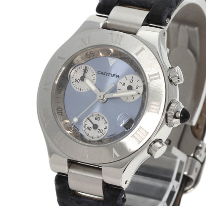 Cartier W1020013 Chronoscuff Sm Watch Stainless Steel Leather