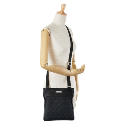 Gucci Gg Canvas Shoulder Bag 019 0343 200047 Navy Black Leather