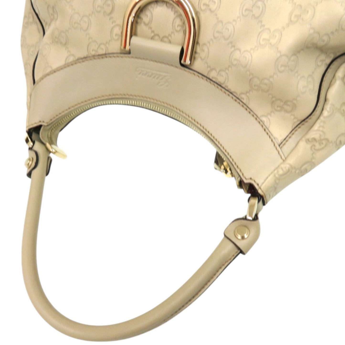 Gucci Guccissima Abby 190525 Leather Ivory Shoulder Bag 0189 Gucci