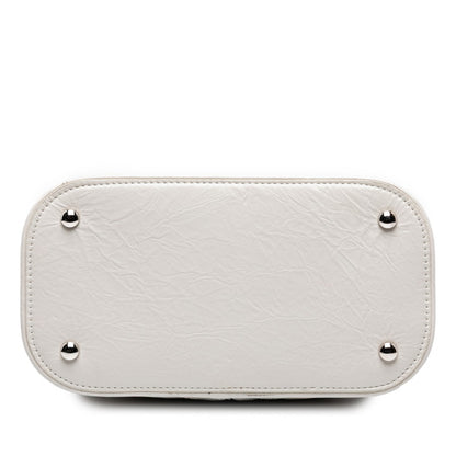 Chanel Matelasse Coco Mark Chain Shoulder Bag Handbag White Clear Leather Vinyl