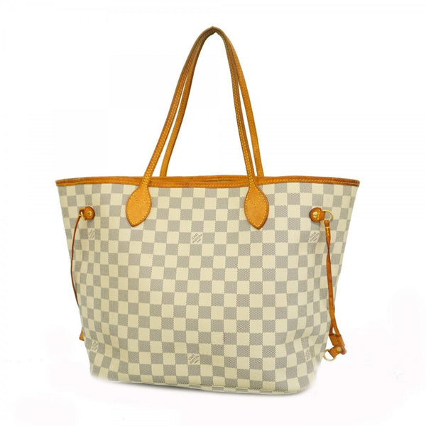 Louis Vuitton Damier Azur Neverfull Mm Tote Bag N51107 White