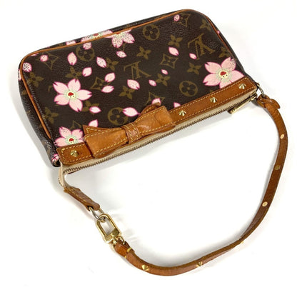 Louis Vuitton M92006 Monogram Cherry Blossom Pochette Accessoires By Takashi Murakami. Mini Handbag