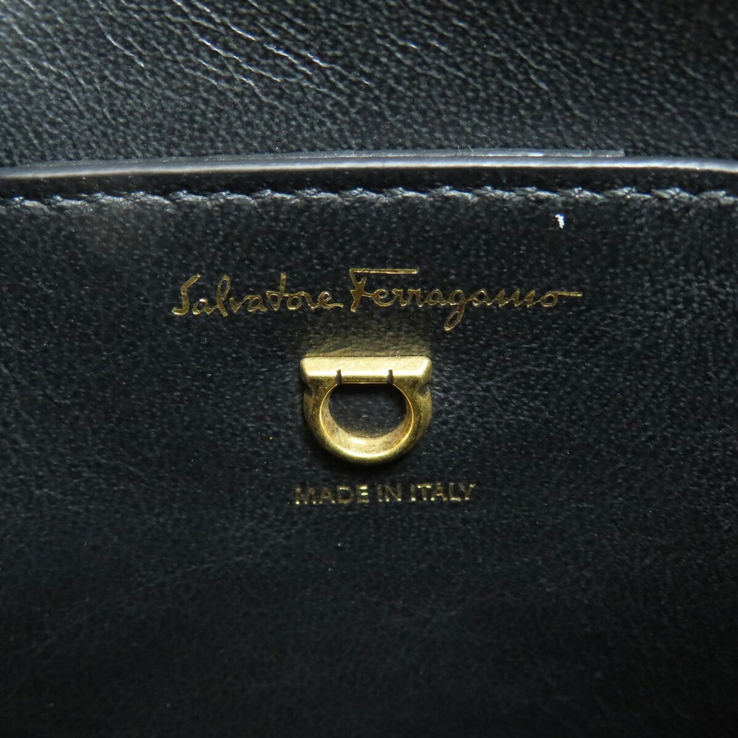 Salvatore Ferragamo Gancini Hardware Shoulder Bag Leather