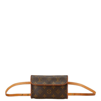 Louis Vuitton Monogram Pochette Florentine Body Bag Waist Shoulder M51855 Brown Pvc Leather