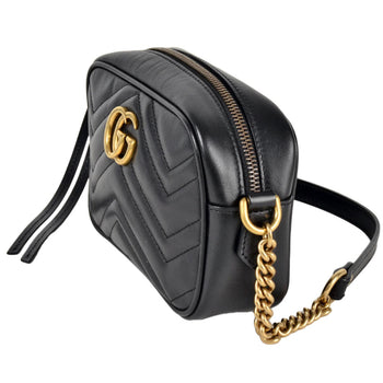 Gucci Gg Marmont Shoulder Bag Leather 448065 Black