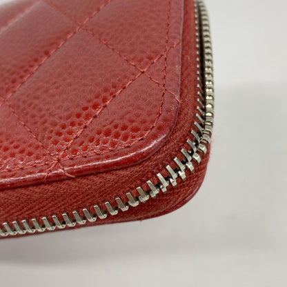 Chanel Wallet/Coin Case Matelasse Caviar Leather Red