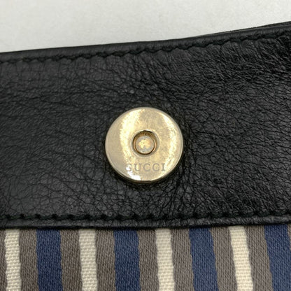 Gucci 257296 Shoulder Bag Gg Nylon Leather Black