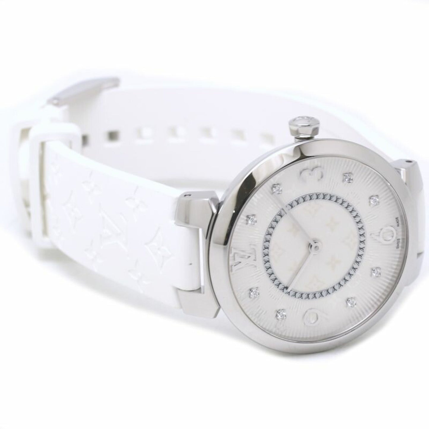 Louis Vuitton Tambour Mm 8P Diamond Q13Mjz