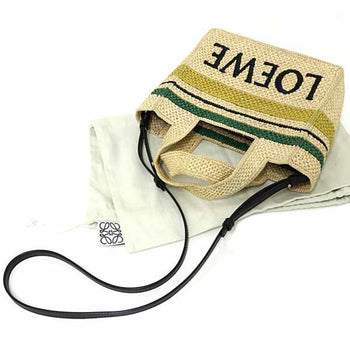 Loewe Loewe Font Tote Small Raffia Stripe Shoulder Bag