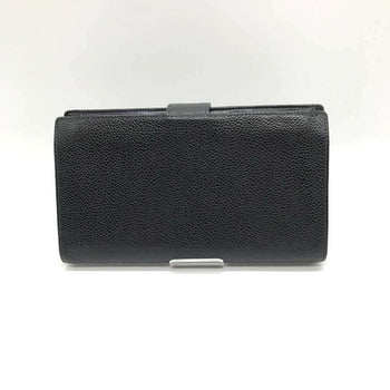 Chanel Caviar Skin Leather Bi-Fold Long Wallet Black