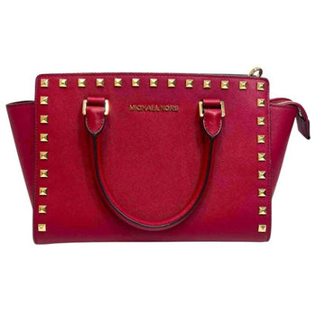 Michael Kors Michael Kors Red Bag Leather Studs Hand Shoulder Ja-23952
