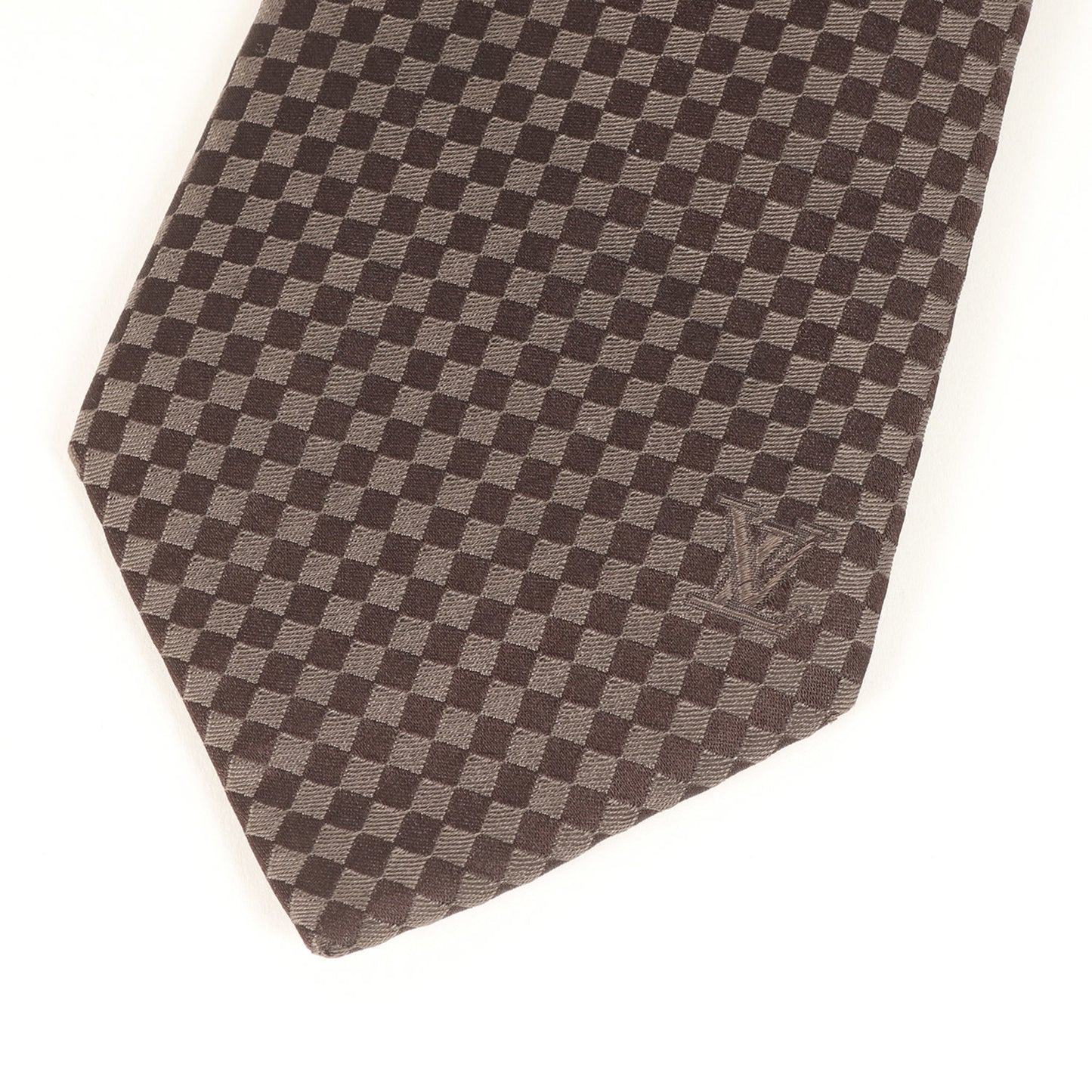 Louis Vuitton Louis Vuitton Micro Damier Silk Cravate Tie Brown