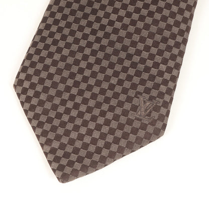 Louis Vuitton Louis Vuitton Micro Damier Silk Cravate Tie Brown