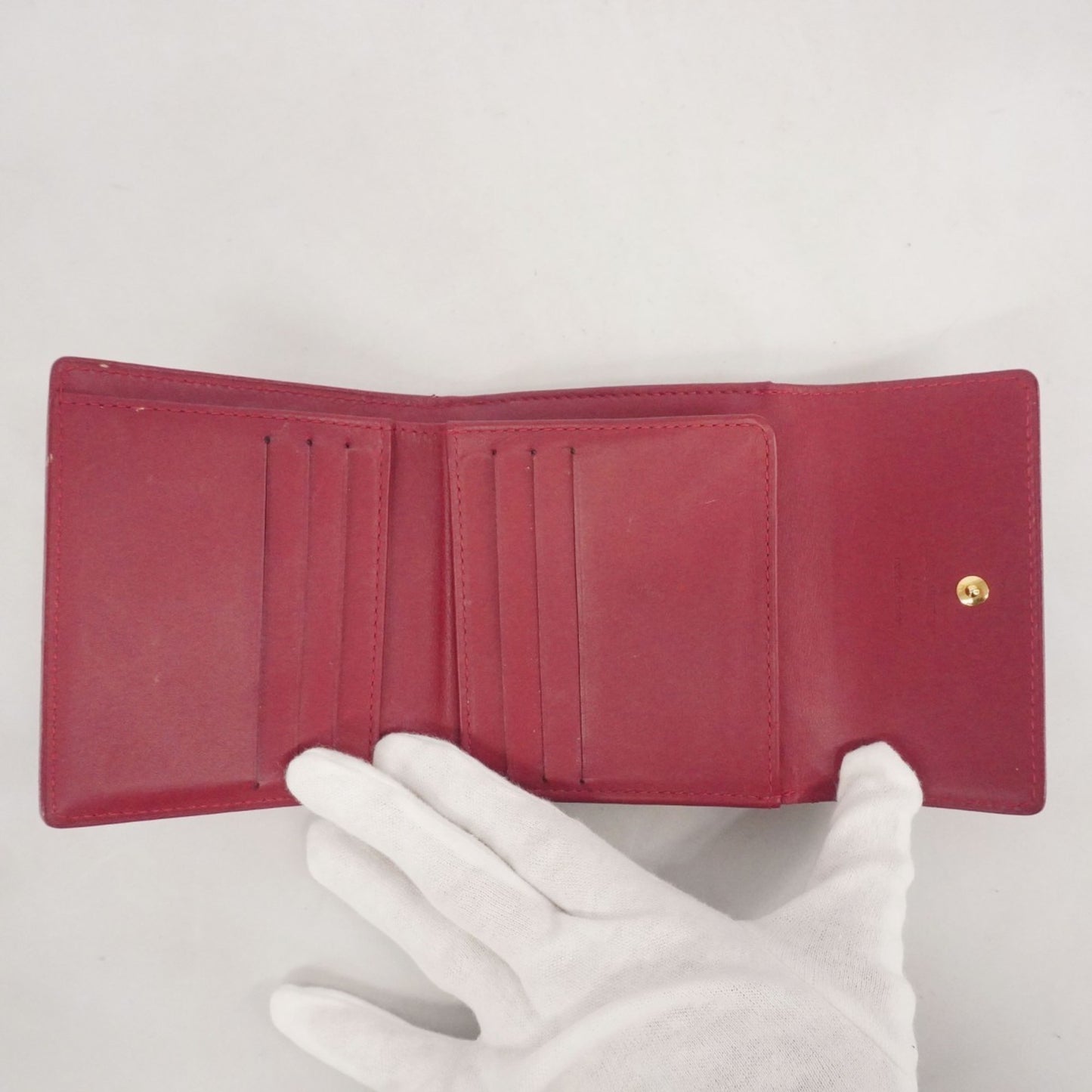 Louis Vuitton Vernis Portefeuille Elise Tri-Fold Wallet M93529 Pomme D'Amour