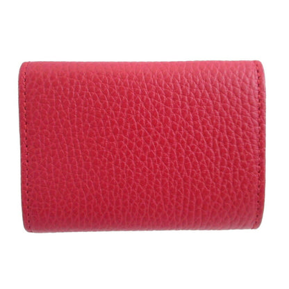 Like New Gucci Gg Marmont 523277 Compact Wallet Leather Red Bi-Fold 0981Gucci