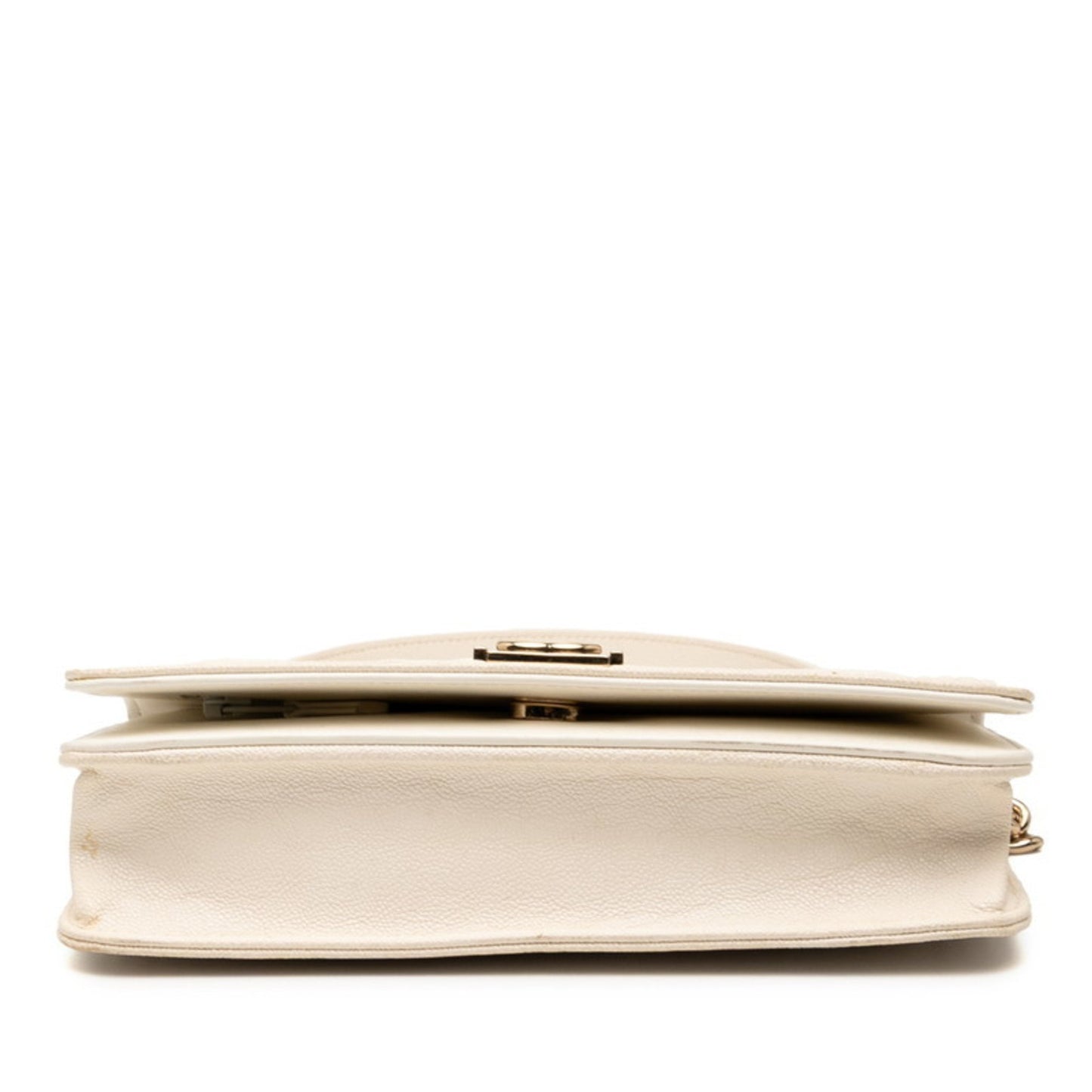 Chanel Boy Chanel Coco Mark Crossbody Chain Wallet Shoulder Bag In White Caviar Skin