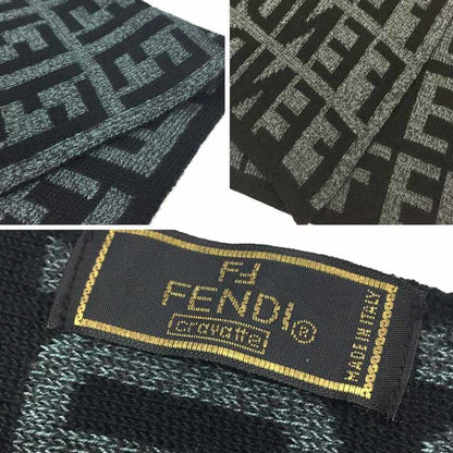 Fendi Zucca Ff Scarf Stole Black X Grey