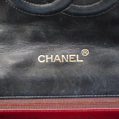 Chanel Shoulder Bag Matelasse W Chain Lambskin Black