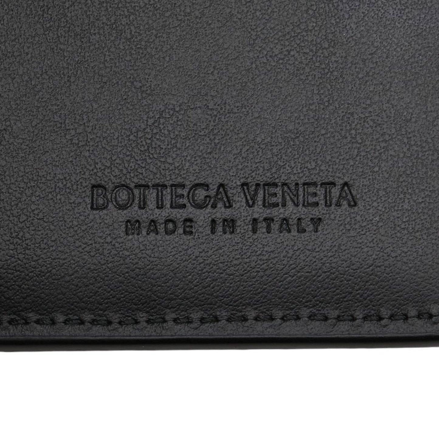 Bottega Veneta Maxi Intrecciato Cassette Business Card Case/Card Case/Pass Case In Black Leather