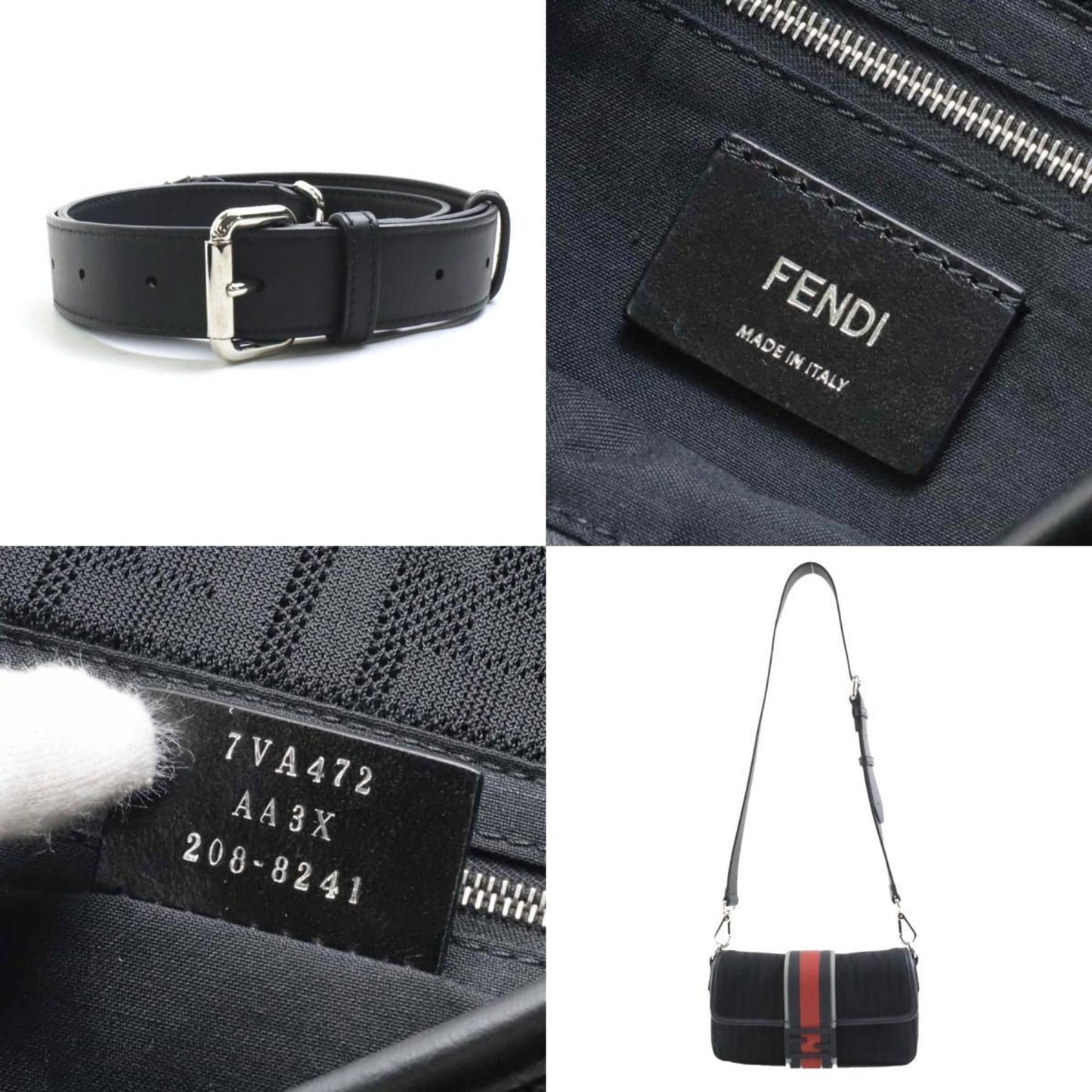 Fendi Zucca Men'S Zucca Shoulder Bag Black