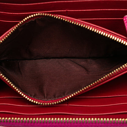Bvlgari Round Long Wallet 280567 Pink Leather