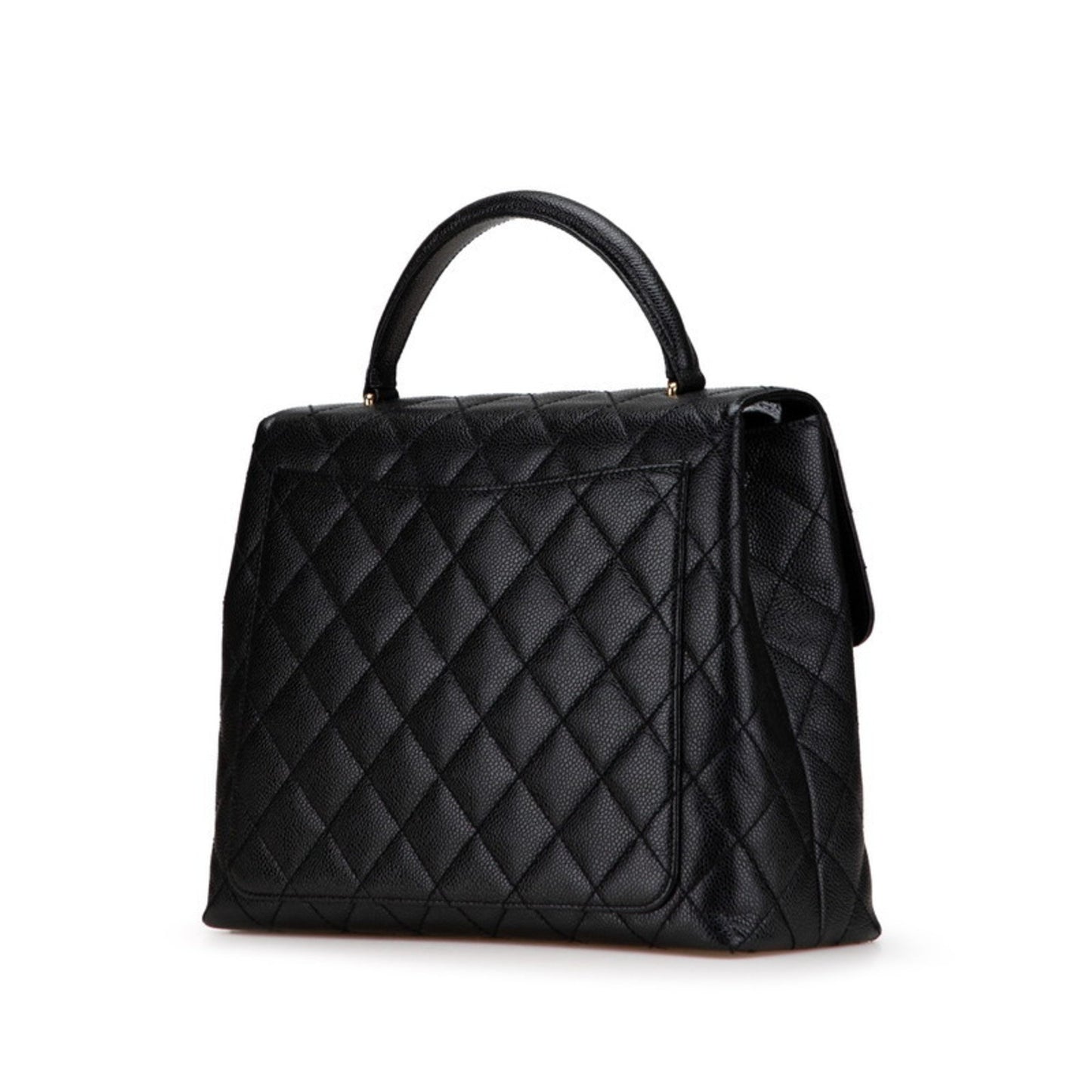 Chanel Matelasse Coco Mark Handbag In Black Caviar Skin