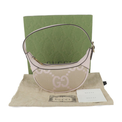 Gucci Gg Jumbo Handbag 658551 Canvas Leather Beige Pink Shoulder Bag R2425123010097