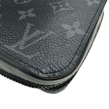 Louis Vuitton Zippy Xl M61698 Ca0270 Monogram Eclipse Round Long Wallet In Black