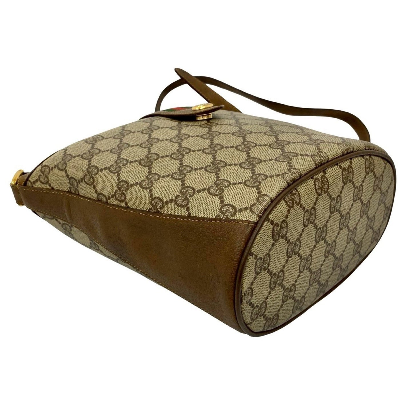 Gucci Old Gucci Vintage Sherry Line Gg Logo Hardware Leather Shoulder Bag Brown 96481