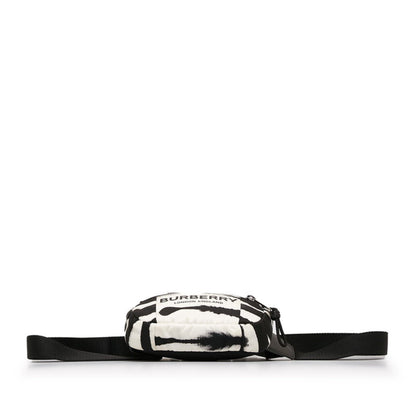 Burberry Logo Zebra Waist Bag In White