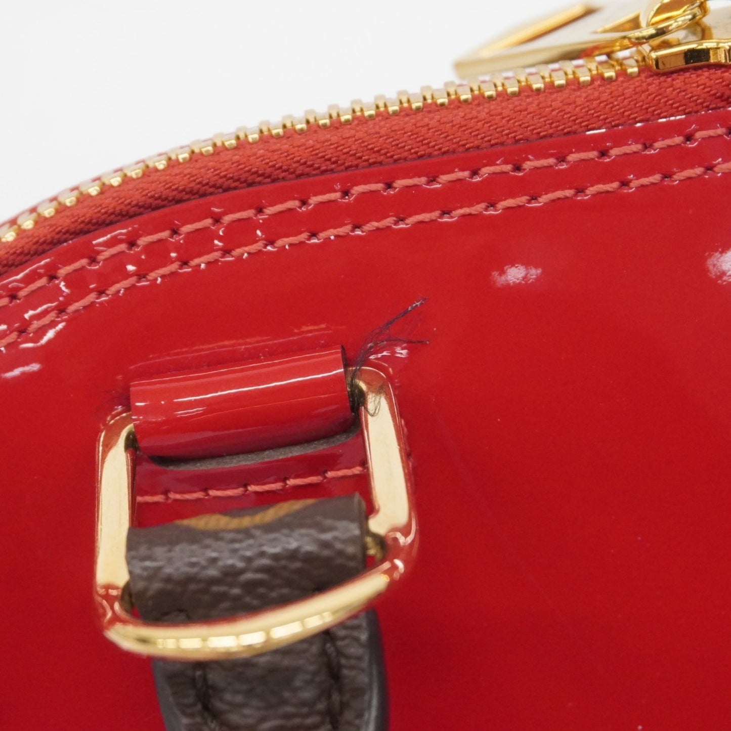 Louis Vuitton Vernis Monogram Alma Bb Handbag M52498 Scarlet 2-Way Bag