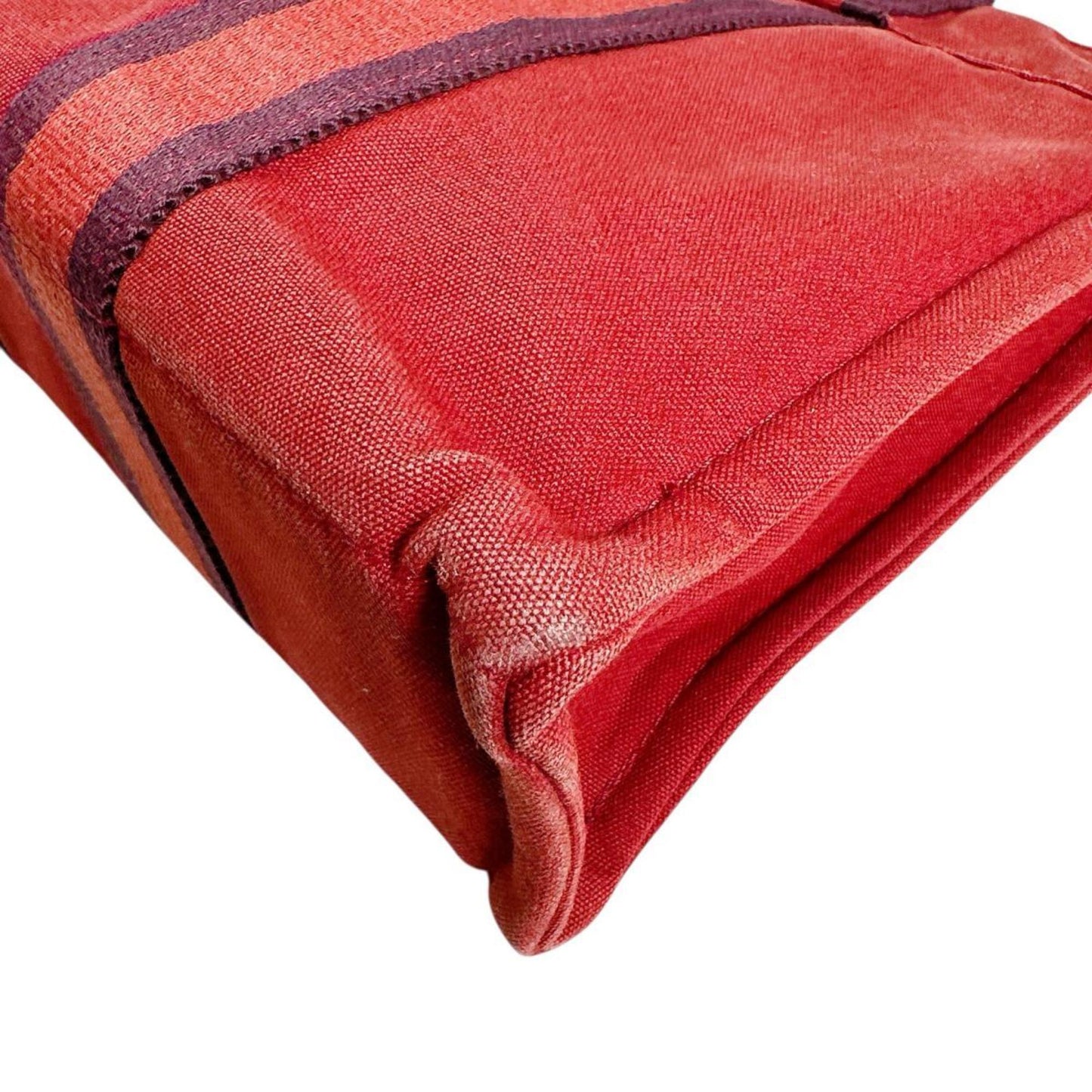 Hermes Herms Foul Tote Pm Canvas Handbag In Red