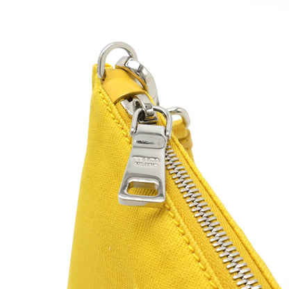 Prada Prada Embossed Clutch Bag/Second Bag/Pouch Canvas Leather Yellow