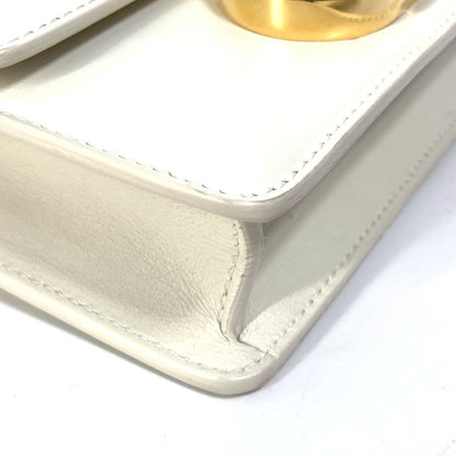 Christian Dior Montaigne 30 Pochette Pouch Shoulder Bag In White Leather