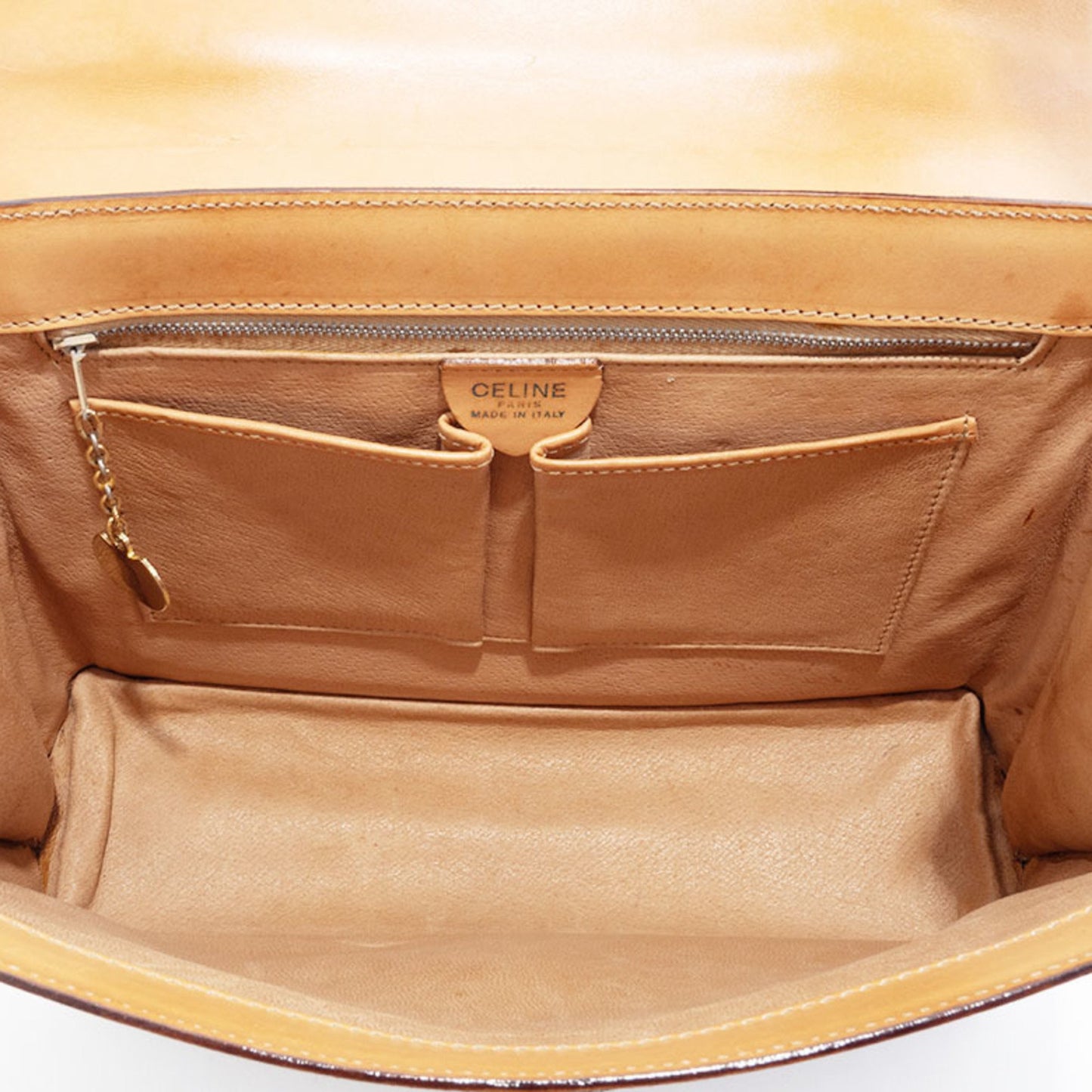 Celine Old Macadam Handbag Pvc Beige
